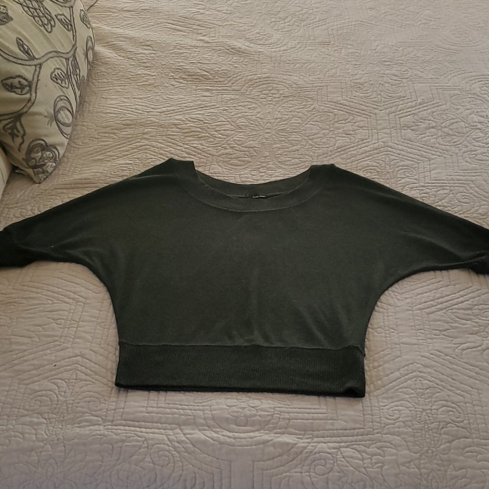 Grey dolman sleeve sweater